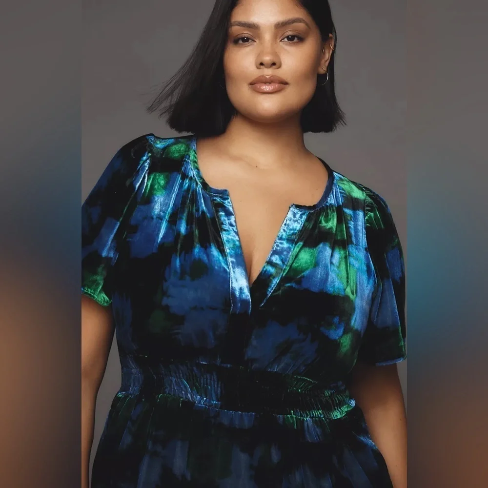 NWT! Anthropologie Maeve Somerset Velvet Mini Dress - Size XXS 🥐 - Picture 6 of 10